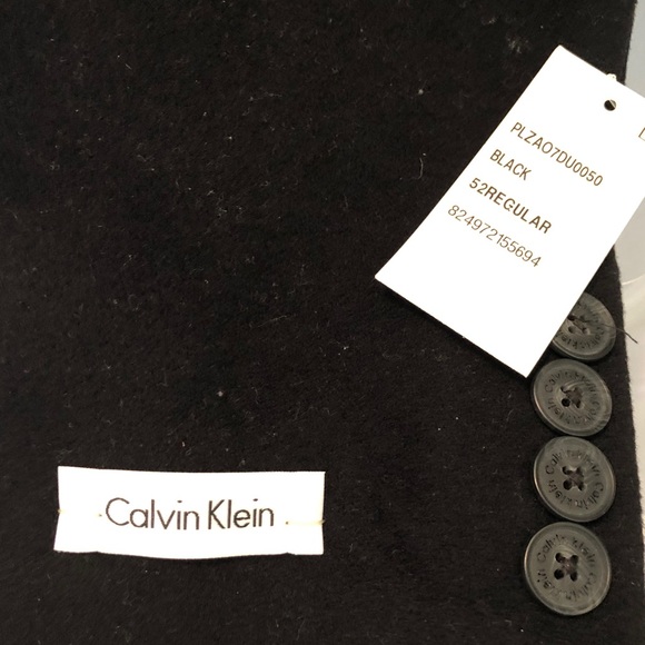 NWT Men’s Calvin Klein Dress Coat Black 52R WOW! - Picture 6 of 8